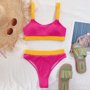Color Block Sexy Swimsuit Tankini Two Piece Set CSYZ B169