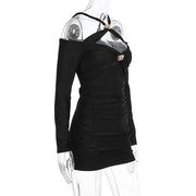 Long Sleeve Solid Color Mini Dress GWSD D1995105