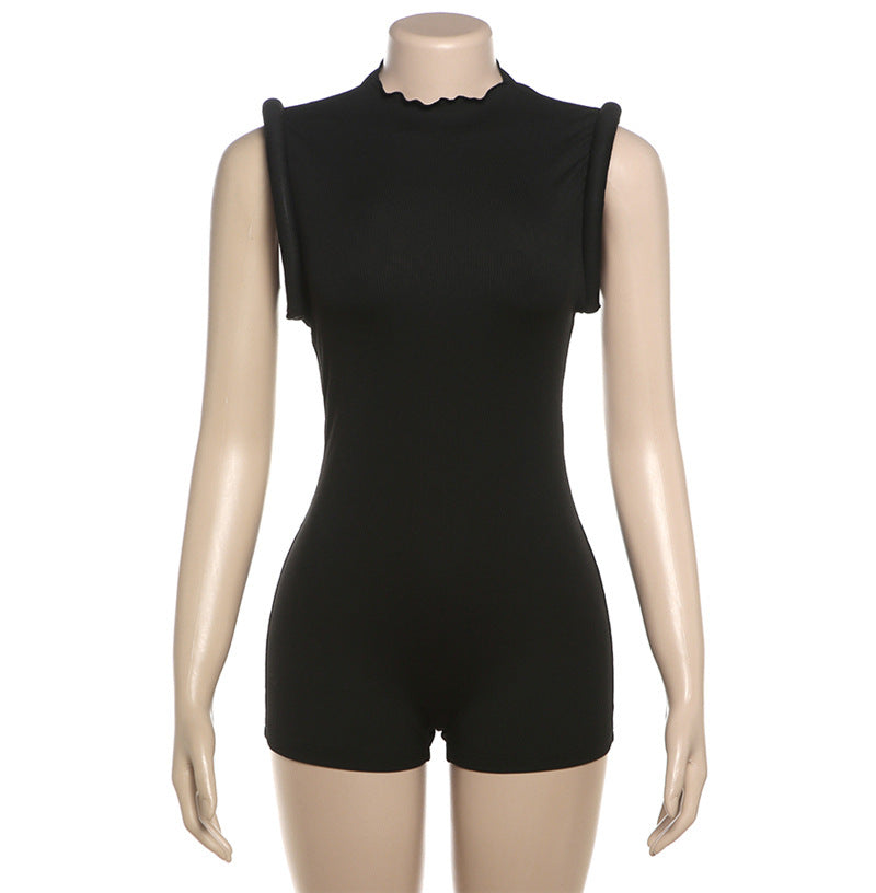 Solid Color Sleeveless Casual Romper XEF 49028