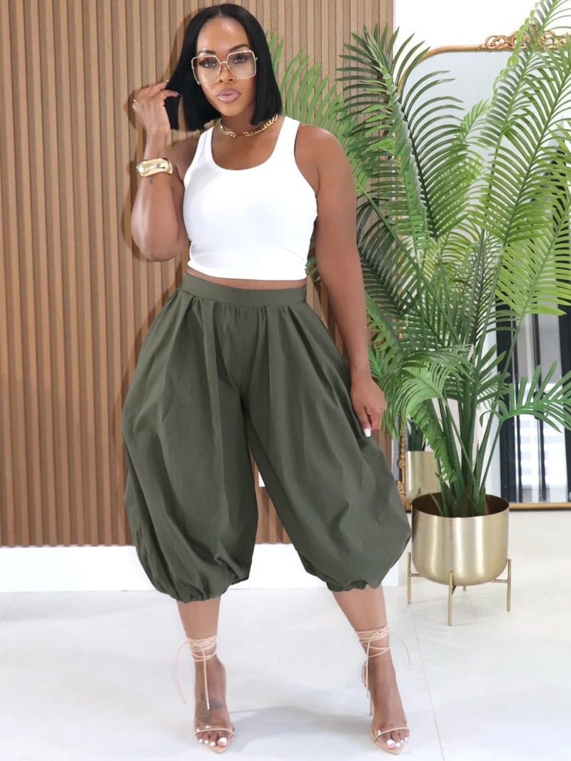 Solid Color Loose Lantern Pant CH 26038