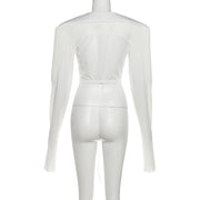 Wide Shoulder Long Sleeve Short Coat XEF K25C78071