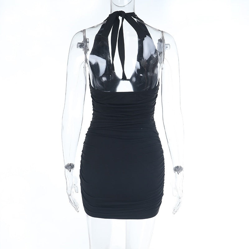 Halterneck Backless Beaded Mini Dress SUM YL26044MHO
