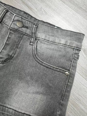 Embroidered Studded Denim Shorts GQLF 8000
