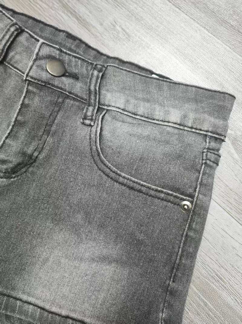 Embroidered Studded Denim Shorts GQLF 8000