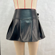PU Leather Pleated Mini Skirt GPBY 16561
