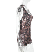 Leopard Print V Neck Romper FL YL25066MHO