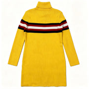 Plus Size Stripe High Collar Knits Sweater QMZF 1902