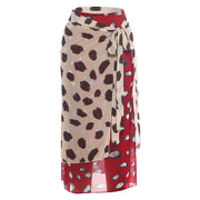Irregular Polka Dot Print Long Skirt GYME K6J11415A