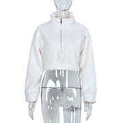 Long Sleeve Warm Plush Zipper Sweatshirt GNZD 8030DN