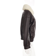 Fur Collar Zipper Leather Jacket GPKJ MR51470