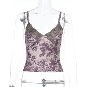 Sexy Lace Leopard Print Camisole Tank Top FL XY24666MHO