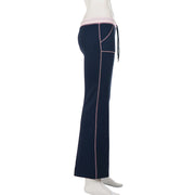 Contrast Color Drawstring Micro Flare Pants GPKJ MR49368