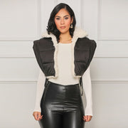Plus Size Solid Color Cashmere Reversible Wear Cotton Vest BN 9440