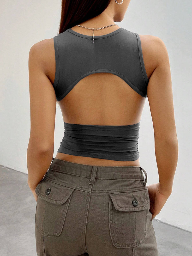 Solid Color Tight Sleeveless Tank Tops GYSQ CDEA2460