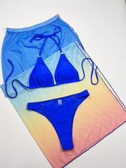 Sexy Gradient Swimwear Bikinis 3 Piece Sets CSYZ C956R
