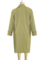 Loose Lapel Solid Color Long Coats SH 391425