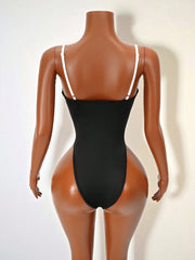 Solid Color Backless One Piece Swimsuit GHYX TXY5335