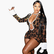 Sexy Lapel Hollow Out Backless Romper SHD 9724