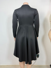 Plus Size Deep V Neck Long Sleeve Mini Dress GAWE 6786