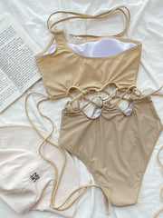 Sexy Drawstring One Piece Swimsuit CSYZ B719Q