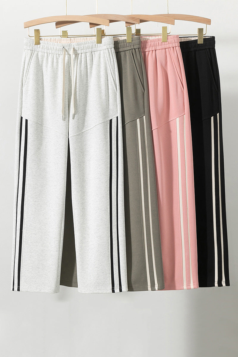 Plus Size Loose Stripe Patchwork Pants YIM 6671