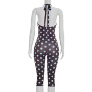 Polka Dots Print Halterneck Seventh Jumpsuit GSZM J26JP088