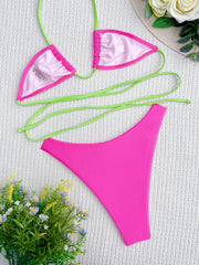 Sexy Contrast Color Strap Swimsuit 2 Piece CASF 6528
