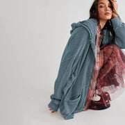 Solid Color Long Sleeve Hooded Coat GSZM ZTP1387