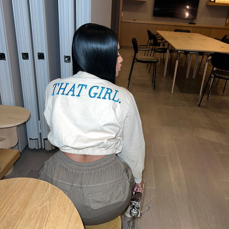 Embroidered Letter Long Sleeve Sweatshirt GAXB A262TP