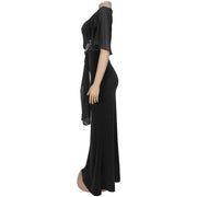 Hot Drill Chiffon Slim Maxi Dress BY 7372