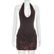 Sleeveless Sequin Backless Mini Dress GSZM J26DS293