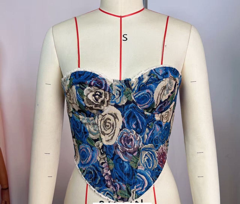 Vintage Floral Print Wrap Top Tank Tops GPBY VE6326 1