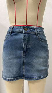 Casual Denim Washed Skirts GSMF 14369