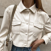 Long Sleeve PU Leather Short Jackets GPBY 13358
