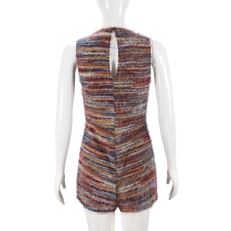 Color Block Hollow Out Skinny Romper GNZD 51430JBD