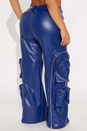 Zip Off Multi Pocket Leather Pants YMEF 58035