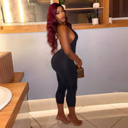 Halterneck Solid Color Backless Seventh Jumpsuit MXBF J26JP050