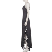 Polka Dot Print Lace Patchwork Sling Maxi Dress GPKJ MR51282