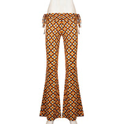 Floral Print Lace Up Pants GPKJ MR50203