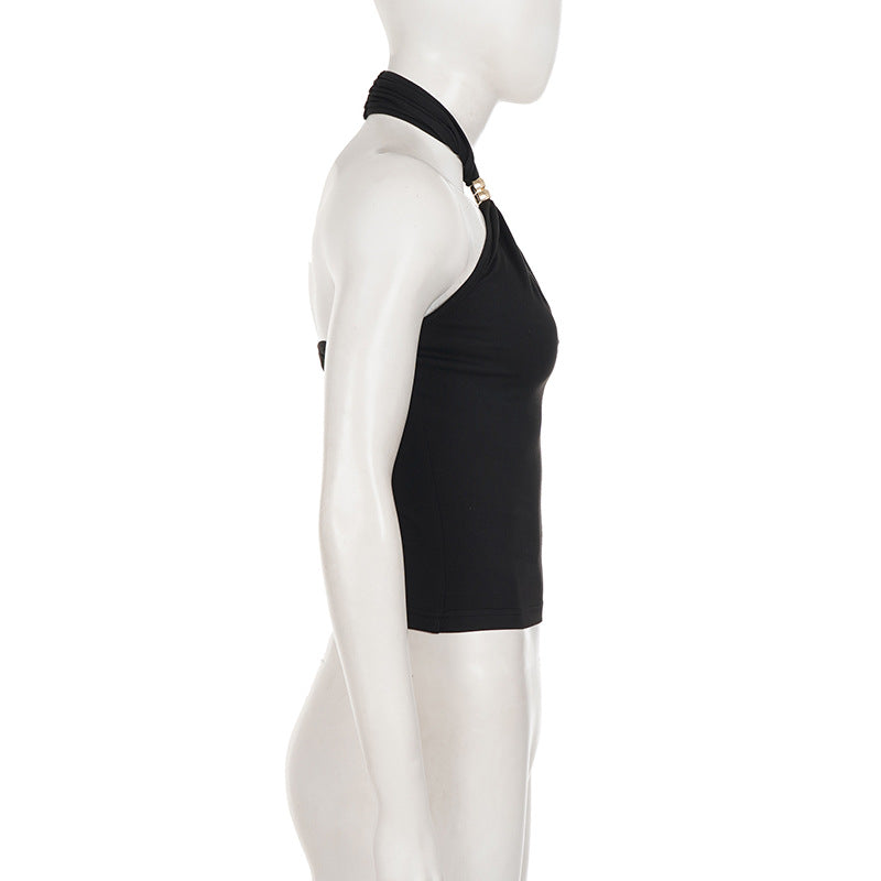 Halterneck Off Shoulder Tank Tops GPKJ MR49537