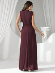 Solid Color Chiffon Sleeveless Maxi Dress GXRF QC170
