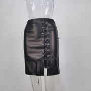 Fashion PU Leather Bandage Skirt GPBY 2177