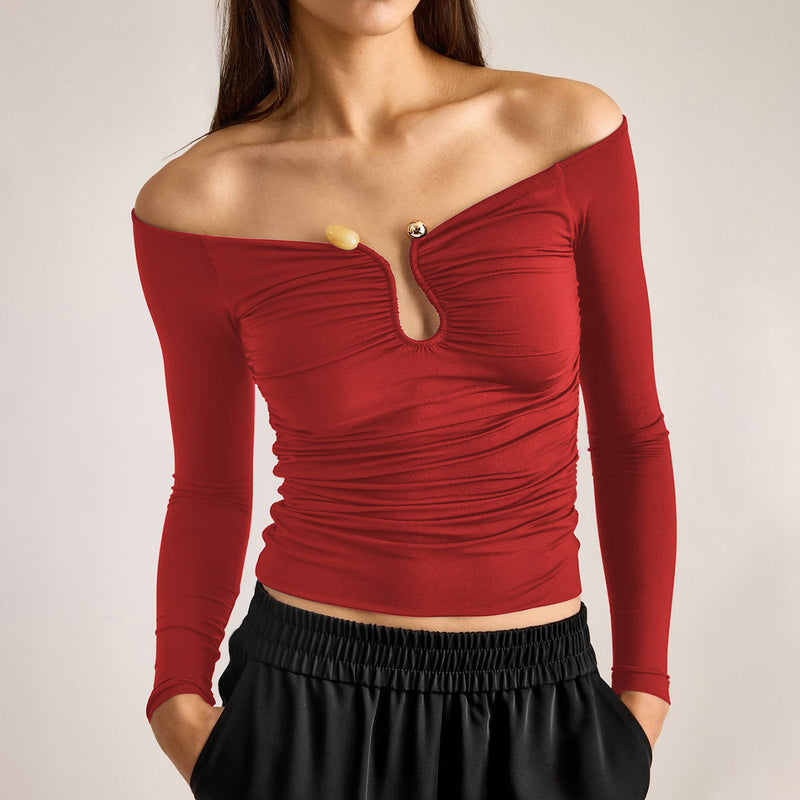 One Shoulder Long Sleeve T Shirt BLG T4917486K