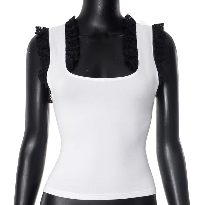 Square Neck Lace Camisole Top GDSF Q25TP084