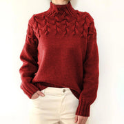Solid Color High Collar Sweater GBLH 9856