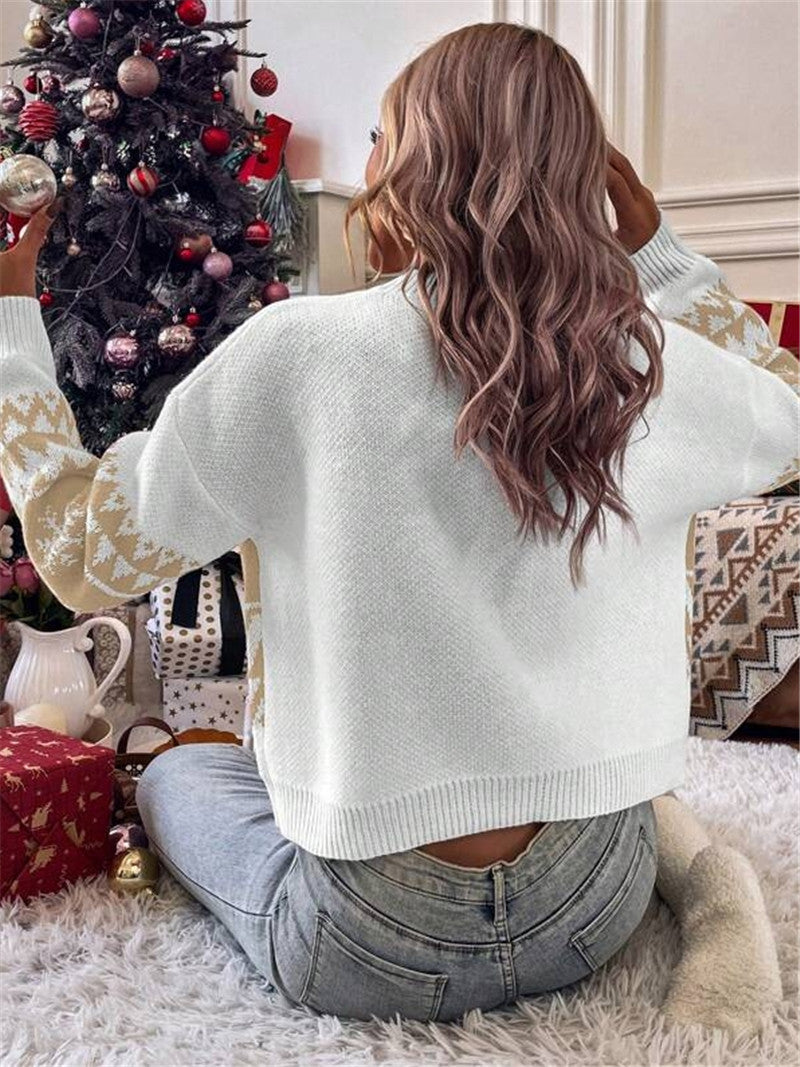 Round Neck Knit Pullover Christmas Sweater GZYF 1031
