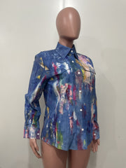 Casual Painted Long Sleeve Shirt OLYF 6192
