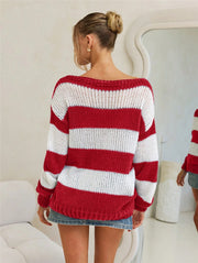 Contrast Color Pullover Sweater GZYF 1103
