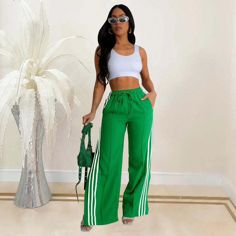Stripe Patchwork Solid Sport Pants BY 6960