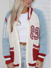 Fashion Letter Zipper Casual Sweater Coat YWXS XS XSL502
